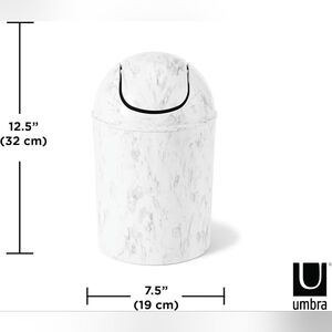 Umbra 1.25 Gallon Mini Waste Can with Removable Swing-Top Lid - Small - Marble